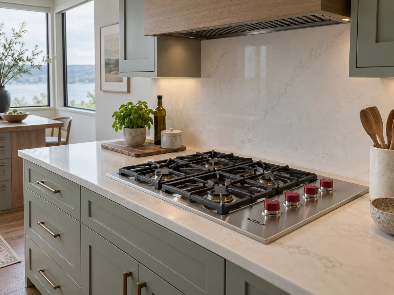 Illustration of a Wolf cooktop